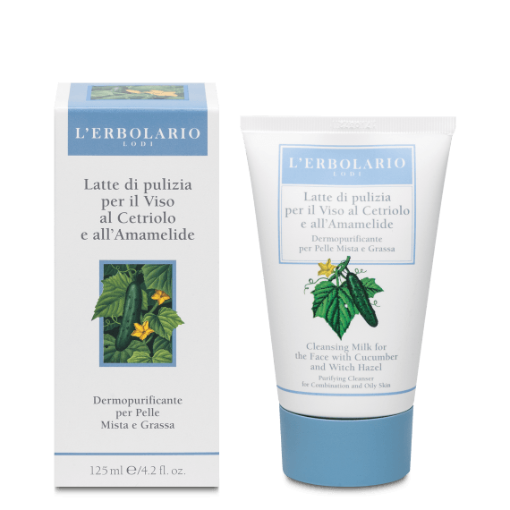 Latte di pulizia per il viso al cetriolo e all'Amamelide 125 ml