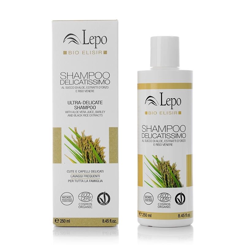 LEPO SHAMPOO DELICATISSIMO al succo di aloe, estratti di orzo e riso venere