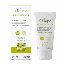 LEPO CREMA MANI BIO all’olio di oliva, burro di karitè ed estratti di aloe e lampone