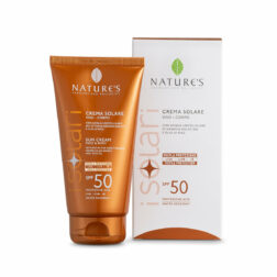 NATURE'S Crema Solare Viso-Corpo con Acqua Unicellulare Bio, Arancia Dolce bio e olio di Riso 50 SPF