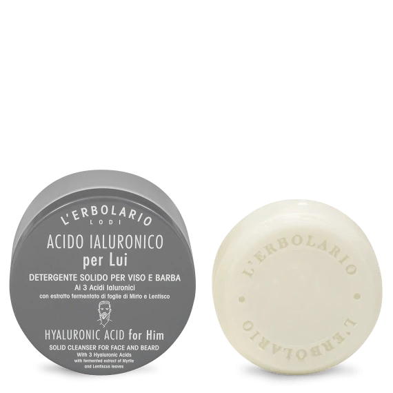 L'Erbolario Detergente Solido Viso e Barba Acido Ialuronico per Lui
