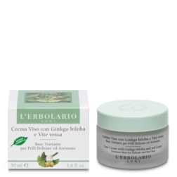 L'Erbolario Crema Viso Anti Rossore per Pelli Delicate con Ginkgo biloba e Vite rossa