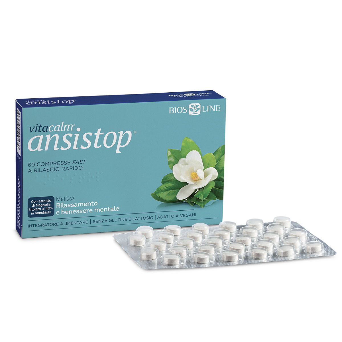 BiosLine VitaCalm® Ansistop® RILASSAMENTO E BENESSERE MENTALE 60cps