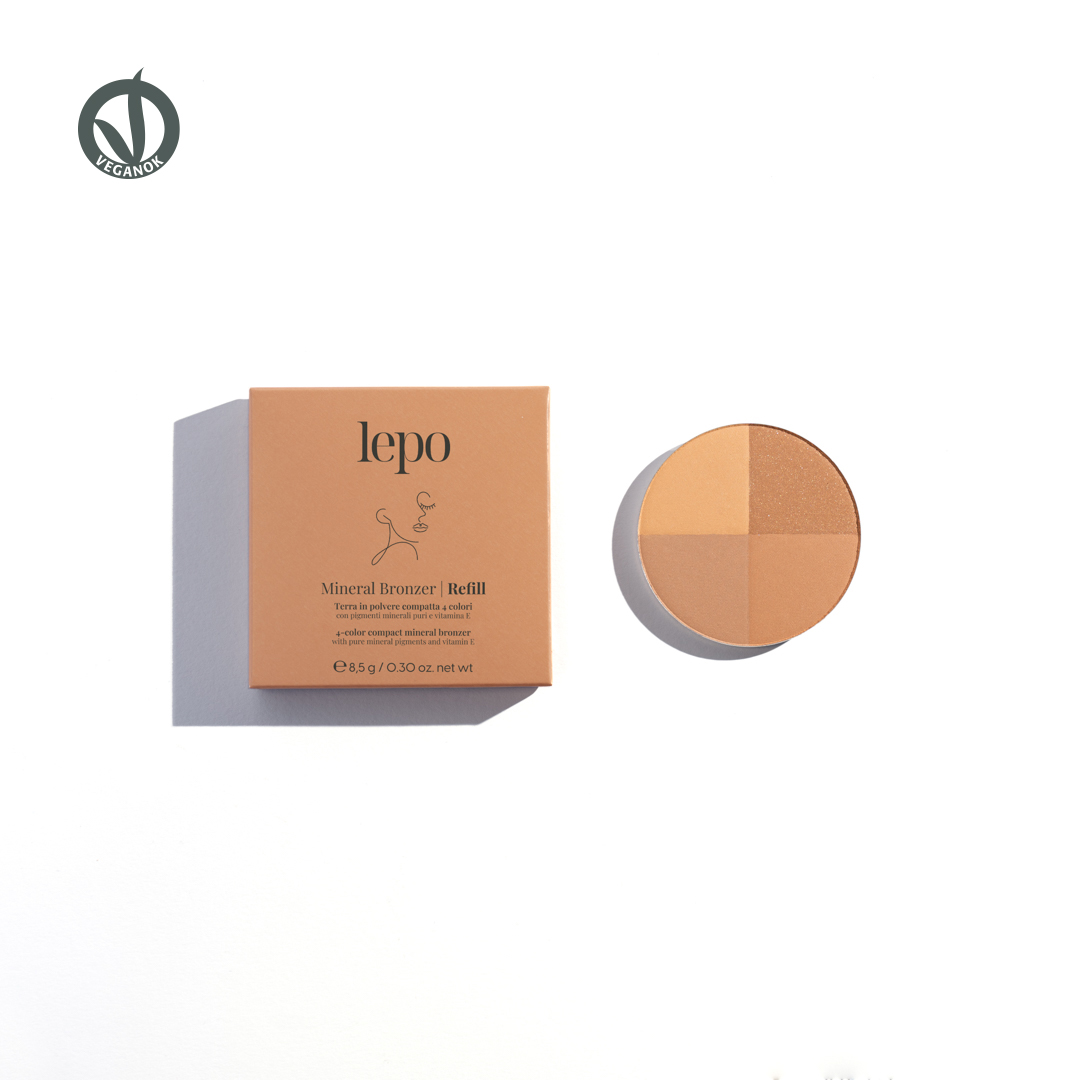 Lepo REFILL – MINERAL BRONZER Terra minerale compatta 4 colori con pigmenti minerali puri e vitamina E