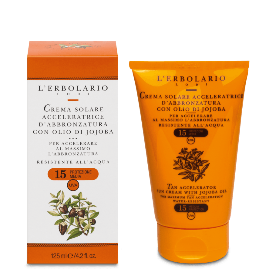 L'Erbolario Crema Solare Corpo Acceleratrice d'Abbronzatura SPF 15, 125 ml