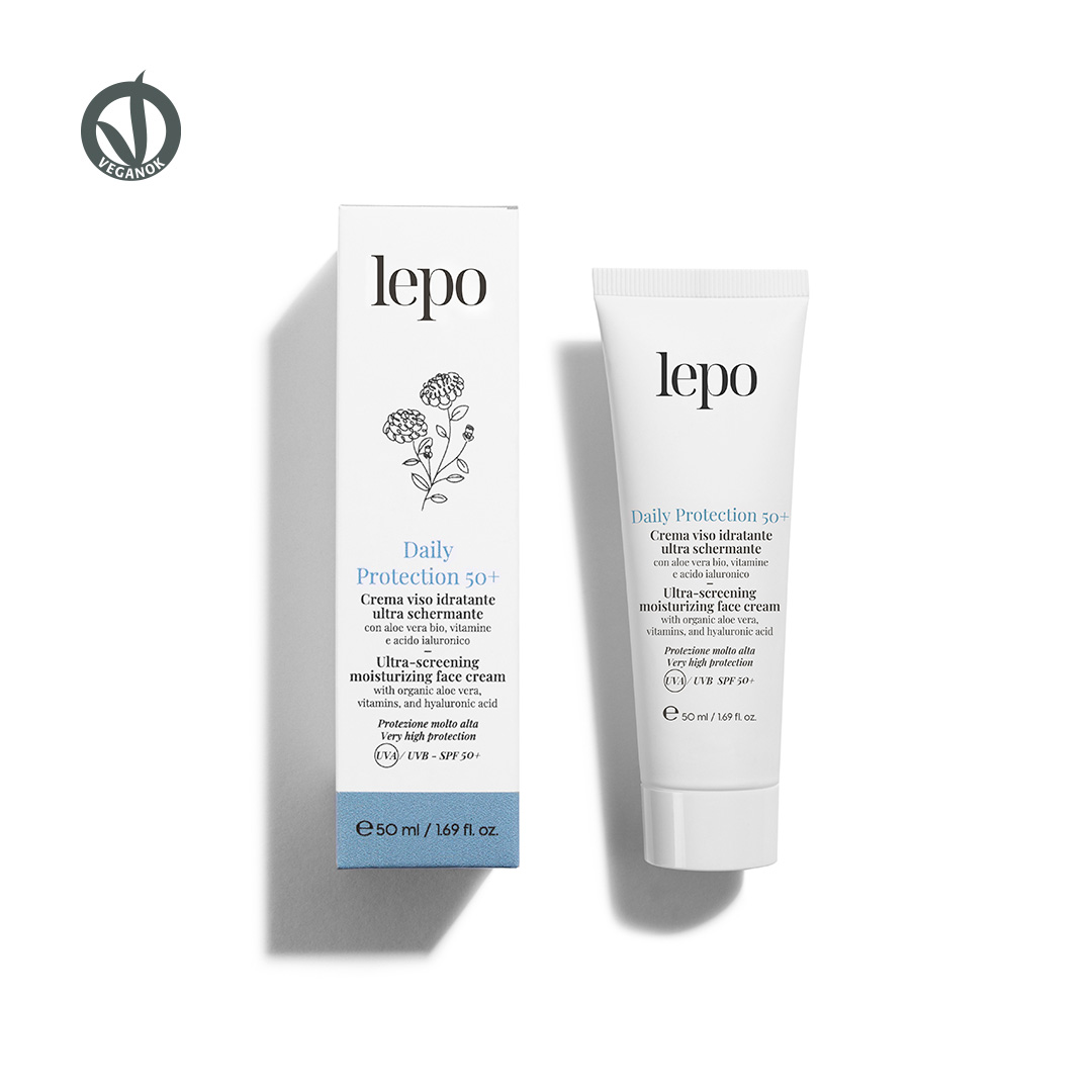Lepo DAILY PROTECTION 50+ Crema viso idratante ultra schermante – Protezione molto alta UVA/UVB SPF 50+